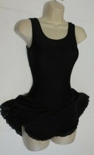 Ladies ICE SKATE DANCE CLOVERLEAF BACK DRESS Black Petite Adult