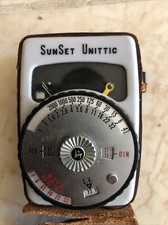 Vintage Sunset Unittic Light Meter Model 45 Leather Case Japan