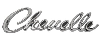 NEW Trim Parts Cursive Rear Panel Emblem / FOR 1968 CHEVY CHEVELLE ...