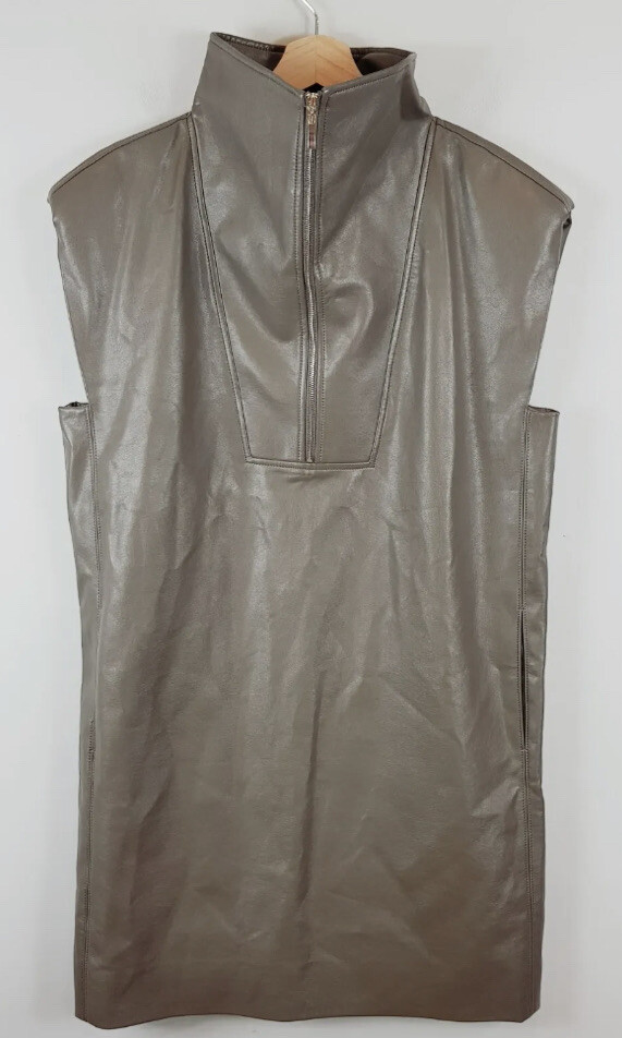 knee length dresses for ladies Country Road Faux Leather Skirt In Gold Curves main image 1