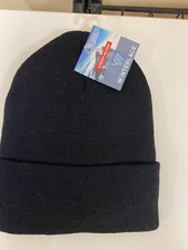 Adult NWT "Winterlace" black knit snow cap. One size