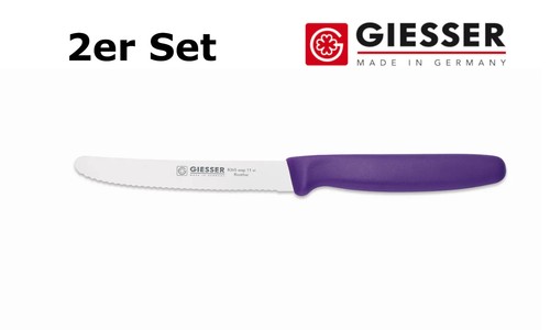 Giesser Brötchenmesser Tomatenmesser Küchenmesser 11cm 1/2/3/4/5/6 Set 19 Farben - Bild 80 von 124