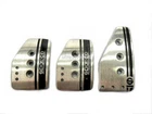 Sparco Style Silver Aluminum Non Slip Sport Pedal Brake Pad Cover Manual Car 3PC