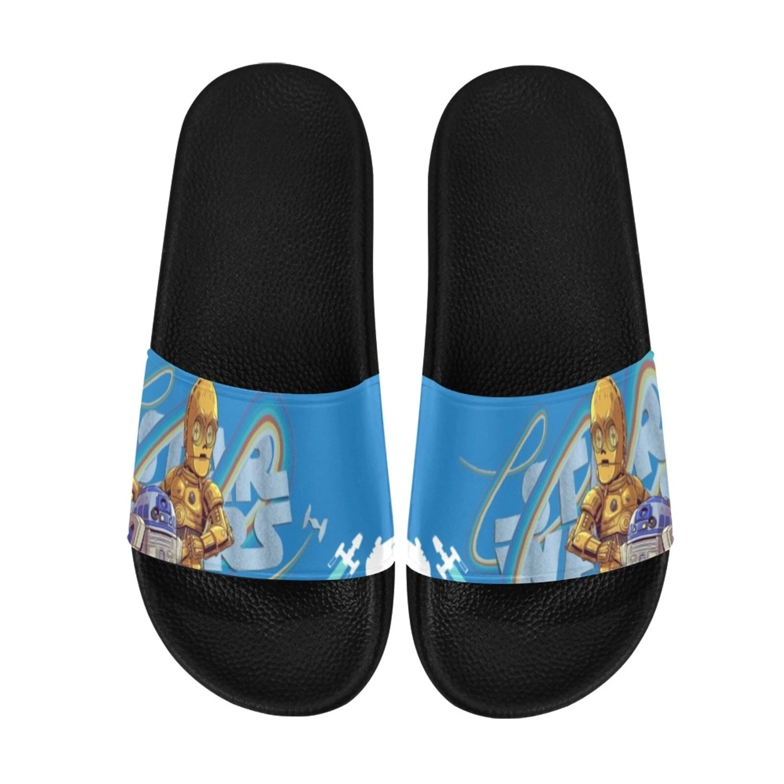 Slide Sandals, Flipper Anti- Slip Star Wars R2D2 Robot Custom for Men