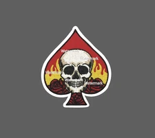 Spades Skull Sticker Roses Fire Waterproof