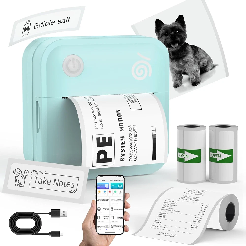 Portable Bluetooth Thermal Label Printer for Shipping Tags  