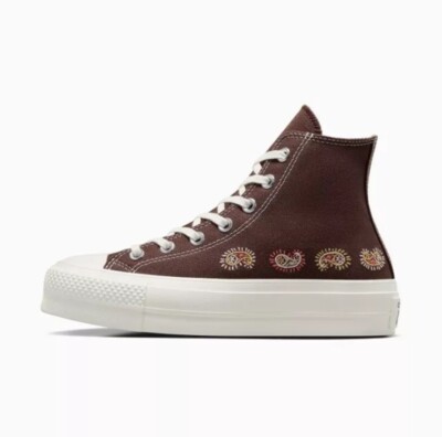 Converse CTAS Lift Platform Crafted Evolution Aztec Sneaker A08174C- Brown - 7US