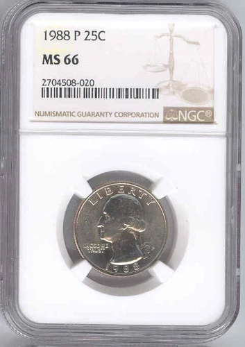 1988-P Washington Quarter 25C NGC MS 66