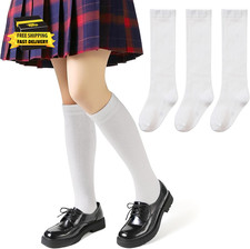 Kids Knee High Socks Boy Girls Cotton School Uniform Breathable Casual Sports So