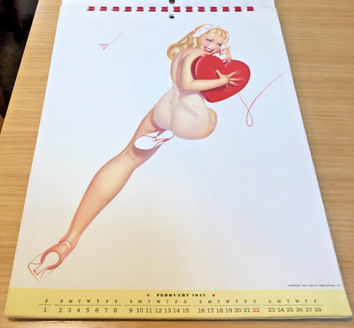 Vtg 1947 Complete Pin-up Calendar * George Petty art * wall-mount month-by-month - Picture 5 of 17