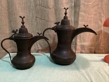 Two Antique Middle Eastern Dallas Brass Coffee pots