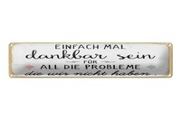 Blechschild Spruch 46X10 Cm Einfach Mal Dankbar Sein FüR Deko Schild