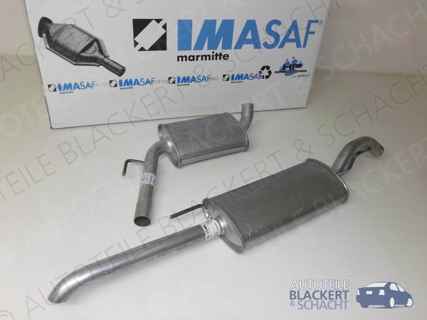 Imasaf Auspuff Set Mitteltopf+Endtopf für VW Passat+Variant 1.6 TD 35I 1988-1993-image
