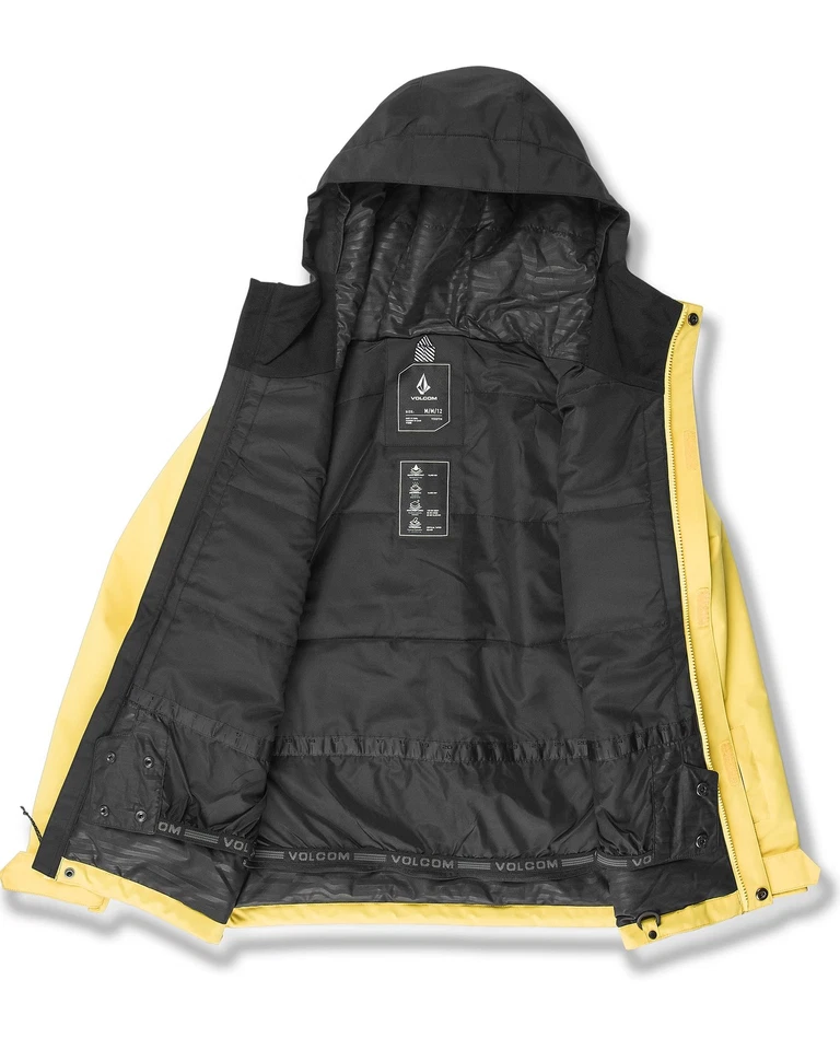 Volcom Stone.91 Insulated Kid's Winter Jacket, Dark Yellow, Large - Image 3 of 4