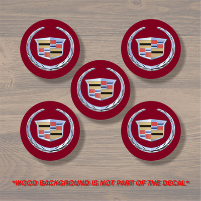 Vinyl Decal Sticker Overlays Fits Cadillac Escalade Wheel Center Cap x5