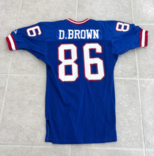 NEW YORK GIANTS DEREK BROWN #86 GAME WORN / USED JERSEY NOTRE DAME FOOTBALL COA