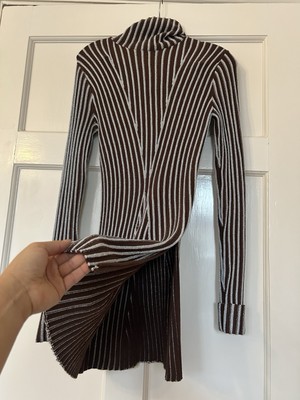 cici mini knit dress Hanifa Brown and Silver Ronny kobo