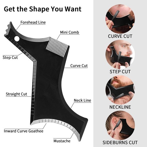 Beard Shaper for Men Shaping Tools - Gifts Template Black  - Picture 2 of 9