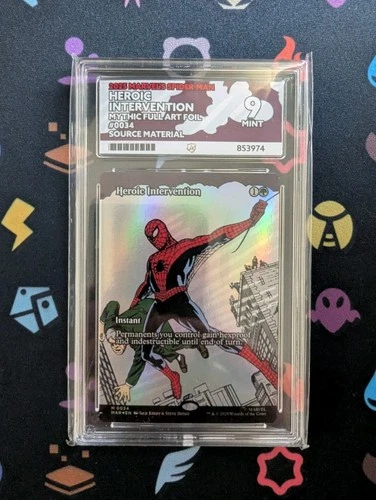 Heroic Intervention [34] MTG Marvel Borderless Source Material Foil Ace Grade 9