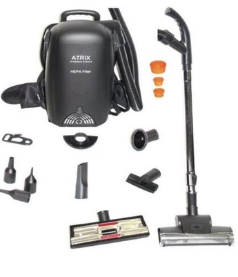  NEW IN BOX ERGO ATRIX VACBP1 HEPA BACKPACK VACUUM BLACK STANDARD BUNDLE