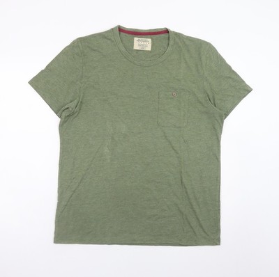Burton Menswear London Herren T-Shirt Grün Rundhals Baumwollmischung Größe L