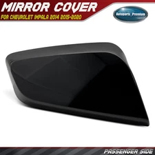 Passenger Side View Mirror Cover Cap Smooth Black for Chevrolet Impala 2014-2020
