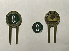 (1) Pine Valley Golf Club Divot Tool &  1" Coin Style Golf Marker - A Beauty!
