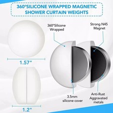 8 Pcs Shower Curtain Weights Silicone Wrapped Heavy Duty Shower Curtain Magnets
