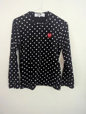 Comme Des Garcons Polka Dot Play M Long Sleeve Iconic Designer Women's Christmas