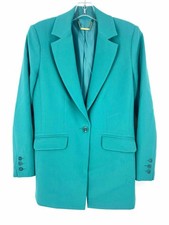 Trina Turk Size 2 Turquoise Solid Slit Designer Blazer