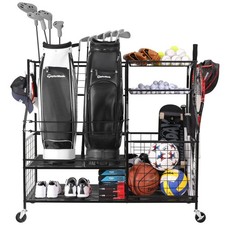 Sports Equipment Organizer, Sports Storage for Garage, Golf Bag Storage Rack,...