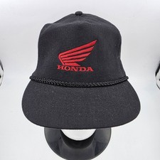 Vintage Honda Snapback Cap RIDE RED 1990's Black Trucker Rope Hat OSFA