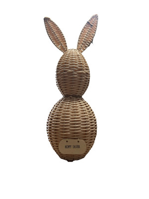 NEW Rae Dunn Tan Wicker Easter Spring Bunny Rabbit  Hoppy Easter  Natural Living