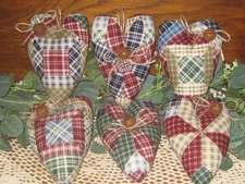 Sweet Country 6 Cheater Quilt Fabric Hearts Bowl Fillers Handmade Valentine Gift