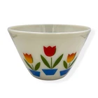 VTG Fire King Oven Ware Tulip Mixing Nesting Bowl Large 8.5" Milk Glass '50s