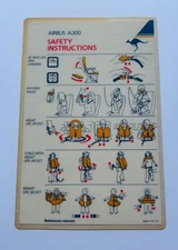 Australian Airlines A300 Safety Instructions Card Acceptable Condition Fast Post