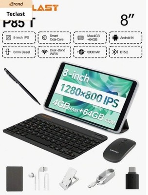 Teclast P85T 8'' Tablet 4GB 64GB Android 14 WiFi6 5000mAh Octa Core Bundle