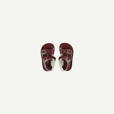 Salt-Water Sandals Baby Burgundy Leather Flat Open toe Sandals Size UK 2