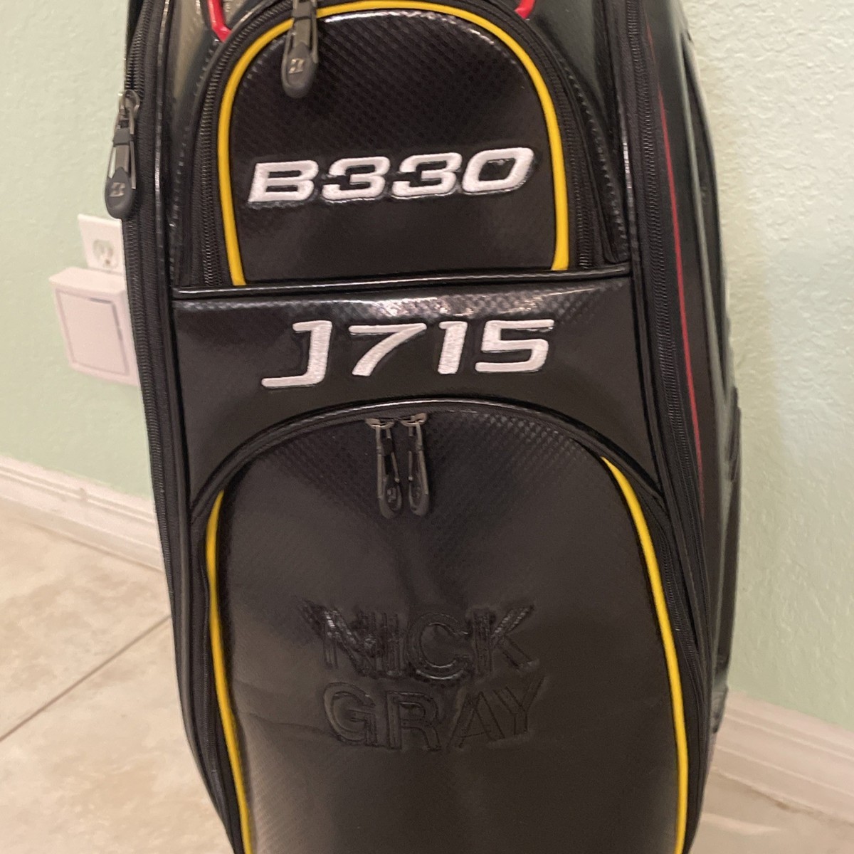 BRIDGESTONE ブリヂストン キャディバッグ B330 J715 BRIDGESTONE GOLF B330 J715 Black/Red/Yellow Staff Golf Bag W