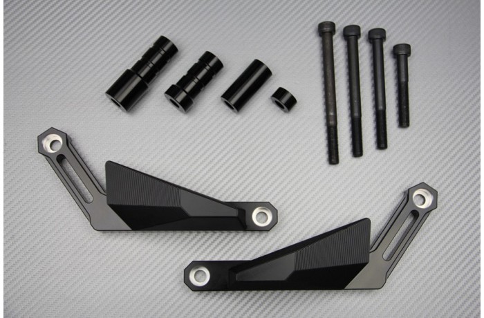 Roulettes de Protection XSR 900 Noires : Absorption de Chocs et Préservation du Cadre Yamaha