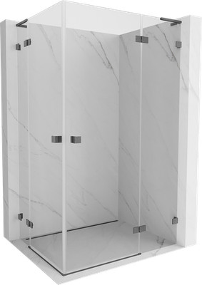 Mexen Lunar L Duo Duschkabine, rechts, 95x85 cm, Gun Gray, transparent