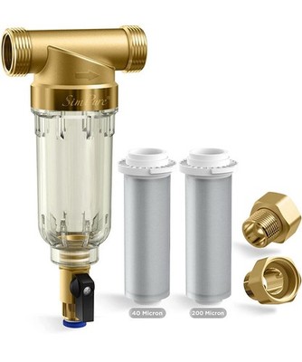 Sediment Filter for tankless Hot Water Heater Or Tank W/Flush Descaler 1  ports