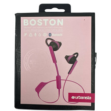 Urbanista Boston Wireless Sport Earbuds Neckband In Ear Headphones IPX5 Pink