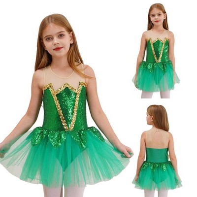 DE Kinder Mädchen Elfe Kostüm Ärmellos Tutu Tanzkleid Halloween Karneval Cosplay
