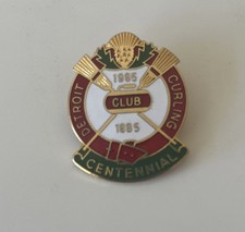 Curling - Detroit Curling Centennial 1885-1985 - 30x25mm Badge