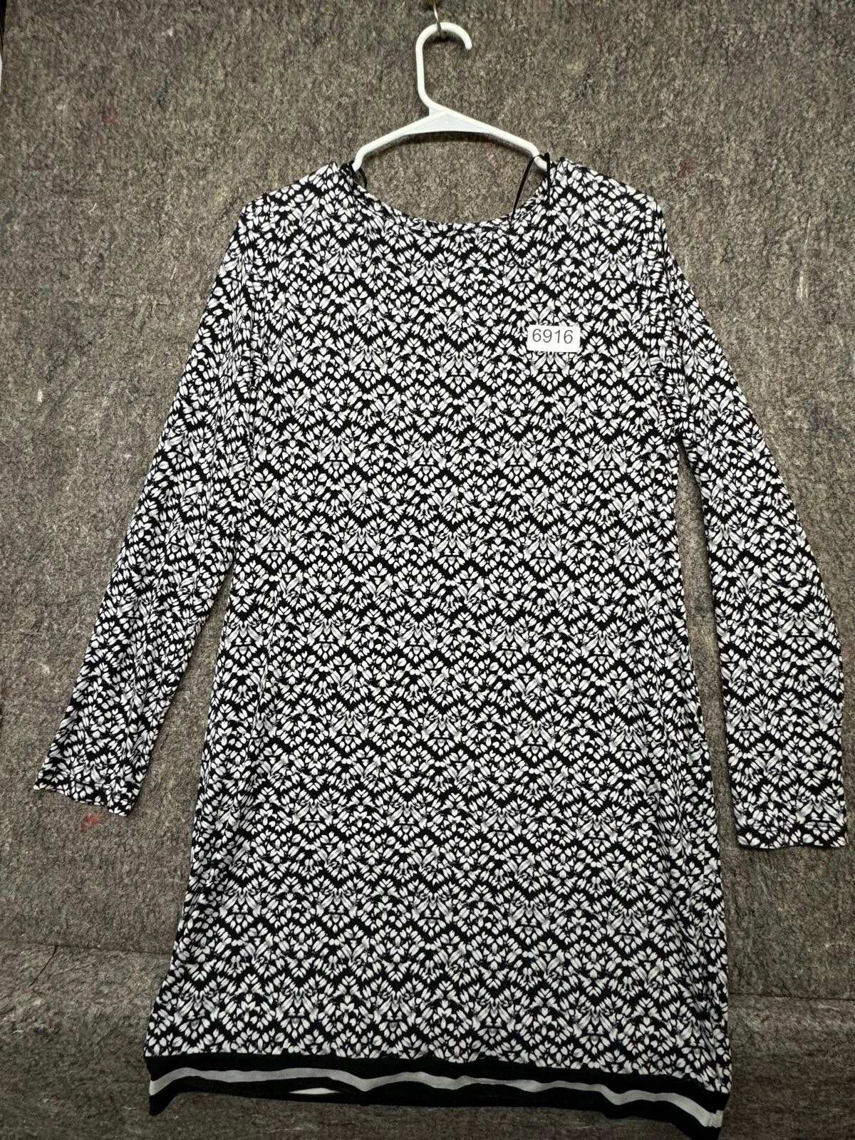 Abito donna Michael Kors nero bianco grigio manica lunga taglia L