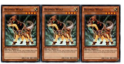 Yugioh- 3X Bujingi Wolf - Common - 1st Edition - JOTL-EN019 - Near Mint