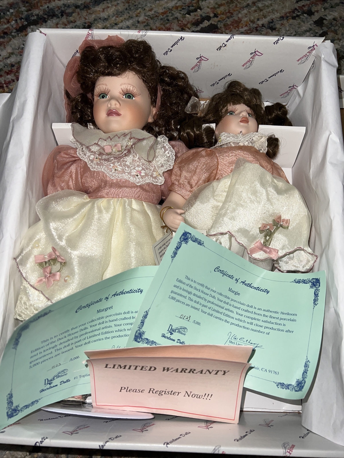 2 Duck House Heirloom Dolls Vintage Limited Edition 123/5000 eBay