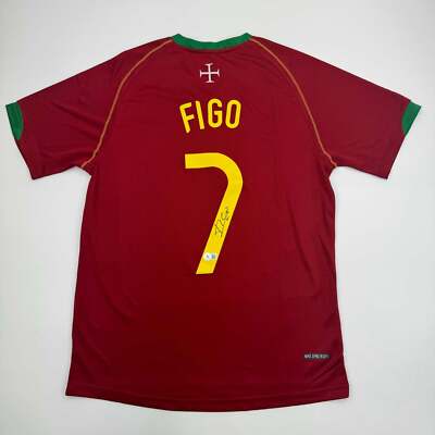 Autographed/Signed Luis Figo Portugal Soccer Team World Cup Jersey