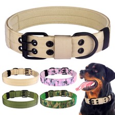 Tactical Nylon Large Military Dog Collar Adjustable Heavy Duty Metal Buckle